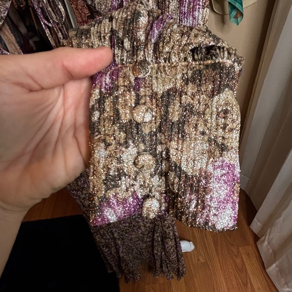 For Love & Lemons Wynne Maxi Dress Size S NWT Cut Out Shimmer Coquette - Picture 7 of 13